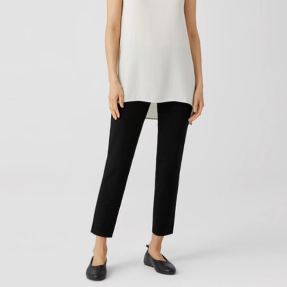EILEEN FISHER System Washable Stretch Crepe Slim Ankle Pant Black size M - Picture 12 of 12